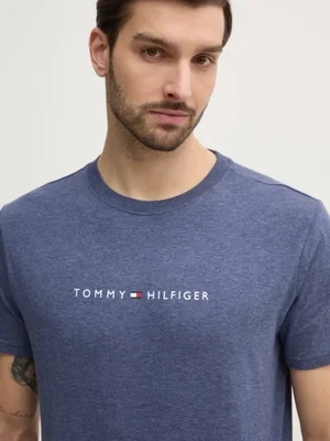 Tommy Hilfiger t-shirt bawełniany męski kolor niebieski z nadrukiem UM0UM03525