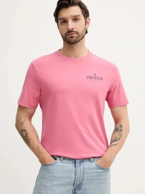 Tommy Hilfiger t-shirt bawełniany męski kolor różowy z nadrukiem MW0MW39355