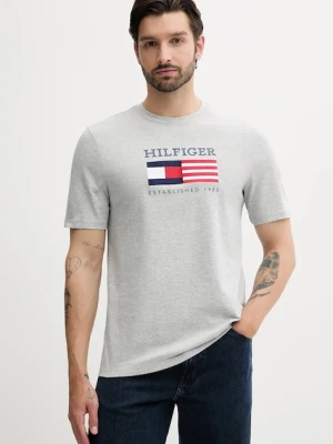 Tommy Hilfiger t-shirt bawełniany męski kolor szary z nadrukiem MW0MW39843