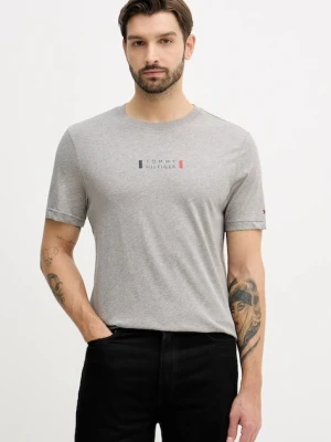 Tommy Hilfiger t-shirt bawełniany męski kolor szary z nadrukiem MW0MW41453