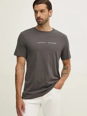 Tommy Hilfiger t-shirt bawełniany męski kolor szary z nadrukiem UM0UM03344