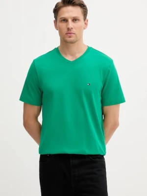 Tommy Hilfiger t-shirt bawełniany męski kolor zielony gładki MW0MW39249