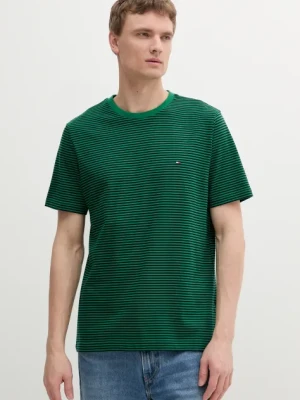 Tommy Hilfiger t-shirt bawełniany męski kolor zielony gładki MW0MW39995