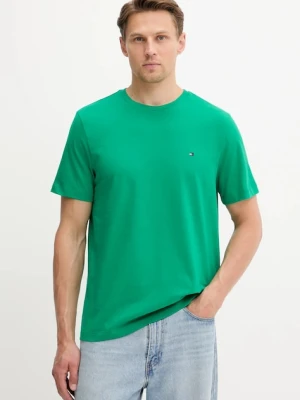 Tommy Hilfiger t-shirt bawełniany męski kolor zielony gładki MW0MW39995