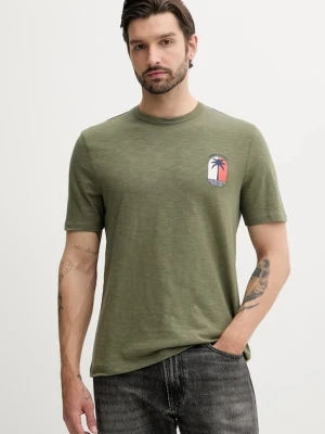 Tommy Hilfiger t-shirt bawełniany męski kolor zielony z nadrukiem MW0MW39354