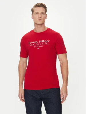 Tommy Hilfiger T-Shirt Center Stack MW0MW38621 Czerwony Regular Fit