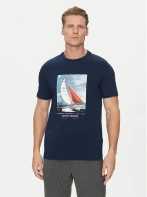 Tommy Hilfiger T-Shirt Color Photo Print MW0MW38615 Granatowy Regular Fit