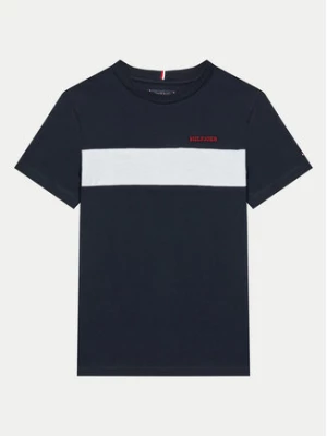 Tommy Hilfiger T-Shirt Colorblock KB0KB09142 Granatowy Regular Fit