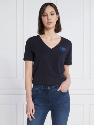 Tommy Hilfiger T-shirt CREST V-NK | Regular Fit granatowy