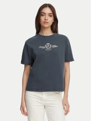 Tommy Hilfiger T-Shirt Crest WW0WW48713 Granatowy Relaxed Fit