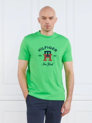 Tommy Hilfiger T-shirt CURVED MONOGRAM | Regular Fit zielony
