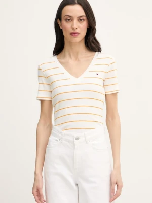Tommy Hilfiger t-shirt damski bawełniany beżowy