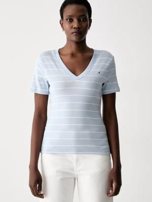 Tommy Hilfiger T-shirt damski bawełniany niebieski