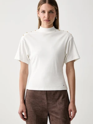 Tommy Hilfiger T-shirt damski bawełniany beżowy