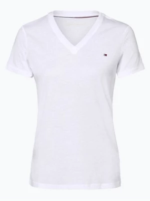 Tommy Hilfiger T-shirt damski Kobiety Bawełna biały jednolity,