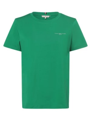 Tommy Hilfiger T-shirt damski Kobiety Bawełna zielony jednolity,