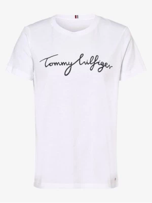 Tommy Hilfiger T-shirt damski Kobiety Dżersej biały nadruk,
