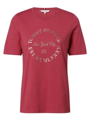 Tommy Hilfiger T-shirt damski Kobiety Dżersej czerwony nadruk,