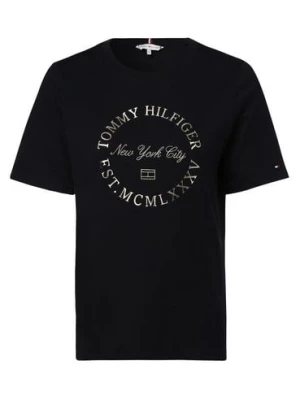 Tommy Hilfiger T-shirt damski Kobiety Dżersej niebieski nadruk,