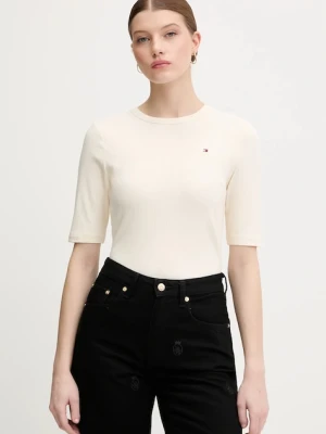 Tommy Hilfiger t-shirt damski kolor beżowy WW0WW47308