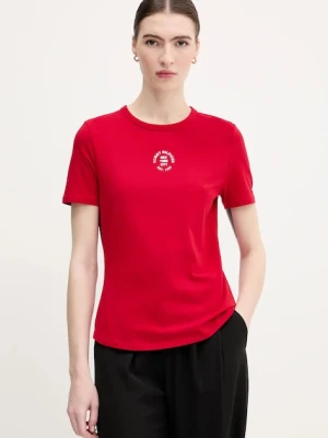 Tommy Hilfiger t-shirt damski kolor czerwony WW0WW45809