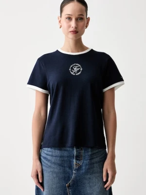 Tommy Hilfiger T-shirt damski z lyocellem granatowy