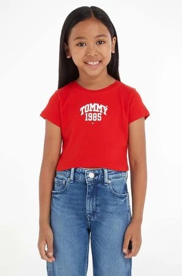 Tommy Hilfiger t-shirt dziecięcy kolor czerwony