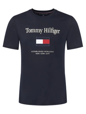 Tommy Hilfiger T-Shirt Embro Flag MW0MW42736 Granatowy Regular Fit