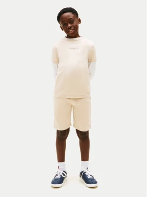 Tommy Hilfiger T-Shirt Essential Logo KB0KB09666 Beżowy Regular Fit