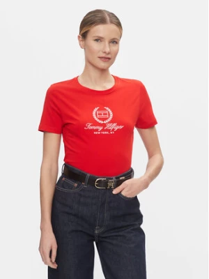 Tommy Hilfiger T-Shirt Flag Script WW0WW41761 Czerwony Slim Fit