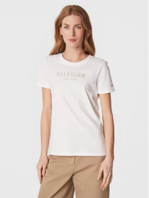 Tommy Hilfiger T-Shirt Foil WW0WW37194 Biały Regular Fit