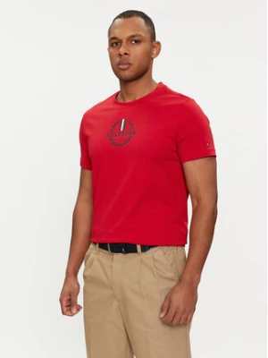 Tommy Hilfiger T-Shirt Global Stripe MW0MW34388 Czerwony Regular Fit