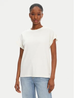 Tommy Hilfiger T-Shirt Gold Button WW0WW45628 Biały Regular Fit