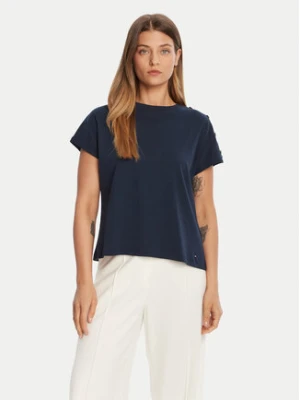 Tommy Hilfiger T-Shirt Gold Button WW0WW47455 Granatowy Regular Fit