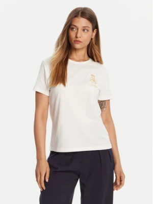 Tommy Hilfiger T-Shirt Gold Crest WW0WW46153 Biały Regular Fit