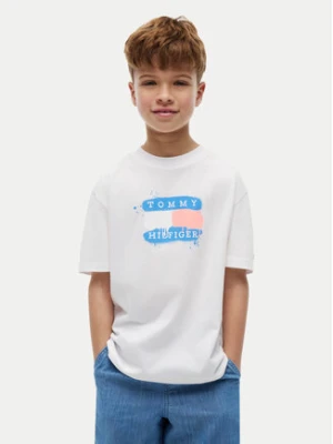 Tommy Hilfiger T-Shirt Graffiti KB0KB10546 Biały Regular Fit
