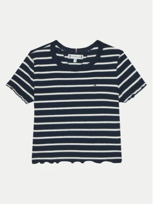 Tommy Hilfiger T-Shirt KG0KG08509 M Granatowy Slim Fit