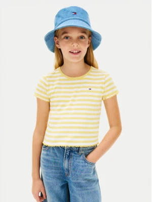 Tommy Hilfiger T-Shirt KG0KG08590 Żółty jasny Slim Fit