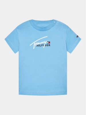 Tommy Hilfiger T-Shirt KN0KN01621 Błękitny Regular Fit
