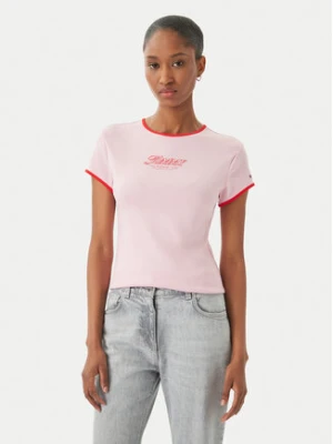 Tommy Hilfiger T-Shirt Logo Graphic Ringer WW0WW49245 Różowy jasny Slim Fit