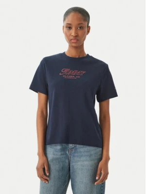 Tommy Hilfiger T-Shirt Logo Interlock WW0WW48707 Granatowy Regular Fit