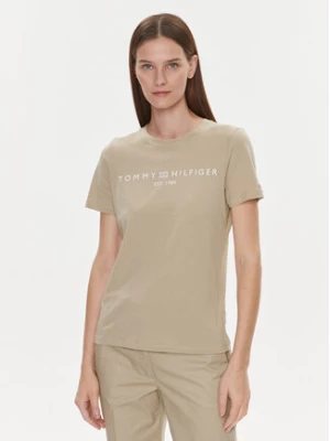 Tommy Hilfiger T-Shirt Logo WW0WW40276 Beżowy Regular Fit