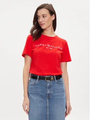 Tommy Hilfiger T-Shirt Logo WW0WW40276 Czerwony Regular Fit