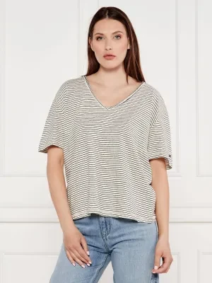 Tommy Hilfiger T-shirt | Loose fit | z dodatkiem lnu