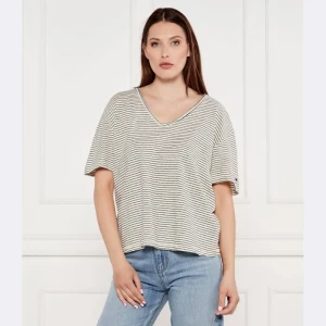 Tommy Hilfiger T-shirt | Loose fit | z dodatkiem lnu