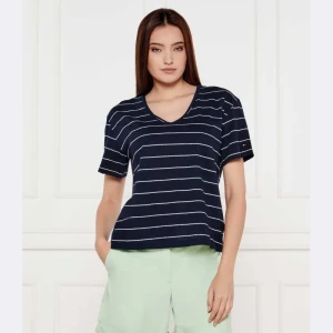 Tommy Hilfiger T-shirt | Loose fit | z dodatkiem lnu