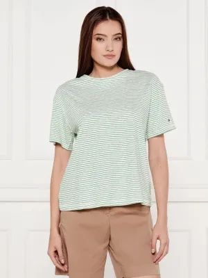 Tommy Hilfiger T-shirt | Loose fit | z dodatkiem lnu