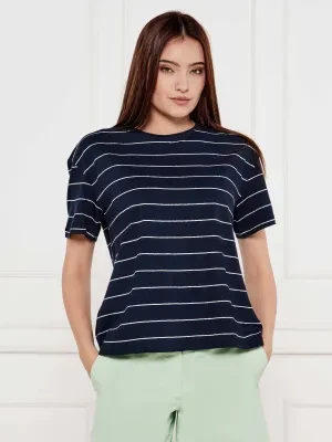 Tommy Hilfiger T-shirt | Loose fit | z dodatkiem lnu