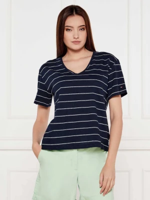 Tommy Hilfiger T-shirt | Loose fit | z dodatkiem lnu