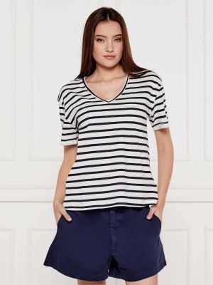 Tommy Hilfiger T-shirt | Loose fit | z dodatkiem lnu
